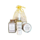 Organic Bath & Body Gift Set - Sweet Almond Shower Oil, Fizzing Bath